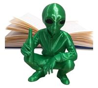 Huvqianu Portable Alien Statue, Funny Alien Figurine, 4.41x1.97in Small Garden Sculpture, Resin Yard Decor, Whimsical Home Accent Piece for Lawn, Porch, Bedroom, Living, Outdoor Display