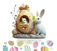 Huvqianu Radiant Acrylic Centerpiece - Festive Easter Bunny Display, 12 inch Egg Shape with Shine, Clear Table Ornament, Party Decoration Accent, Seasonal Decor for Kitchen, Living Room, Office