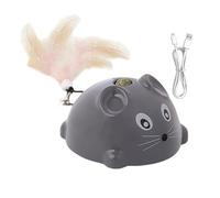 Huvqianu Rechargeable Cat Toy Mice, Mice Toys for Kitten, Indoor Cat Exercise Toys, Automatic Cat Mice Toy, Cat Grass Squeaky Toy, Interactive Cat Toys with Bell, Rechargeable Squeaky Mice