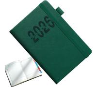 Huvqianu Schedule Book 2026, A5 Vertical Journal, 8.46x5.71in English Notebook Strap, Authentic Hardcover Design, Fitness Academic Planner for Business Trips, Daily Home, Travel School