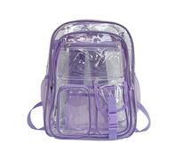 Huvqianu See-Through Backpack, Cute Clear School Bag, 12.6x16.14in Heavy-Duty Bookbag, Large Capacity Design, Ideal for Sports Events, Transparent Backpack for School & Outdoor Activities