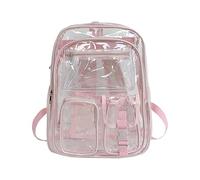 Huvqianu See-Through Backpack, Cute Clear School Bag, 12.6x16.14in Heavy-Duty Bookbag, Large Capacity Design, Ideal for Sports Events, Transparent Backpack for School & Outdoor Activities
