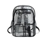 Huvqianu See-Through Backpack, Cute Clear School Bag, 12.6x16.14in Heavy-Duty Bookbag, Large Capacity Design, Ideal for Sports Events, Transparent Backpack for School & Outdoor Activities