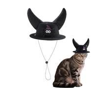 Huvqianu Sombrero para Perros Pequeños - Gorro con Cuernos De Gatito,Accesorio Ajustable para Disfraces Fiestas Familiares Obras De Teatro Celebraciones Y Mascaradas