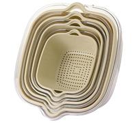 Huvqianu Strainer Bowl, 8x Multi Use Food Colander, 2 Tier Thickened Drain Basket, Fast Washing Tool for Pasta Rice Vegetables Fruits, Efficient Kitchen Prep Bowl with Handle 10.24x10.83x3.94 Inches