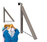 Huvqianu Tendedero plegable, colgador de pared, estante de secado sin taladro, estante de ahorro de espacio, perchero plegable, estante de ropa para balcón, lavandería, baño