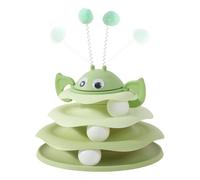Huvqianu Turntable Cat Toy - 3 Layer Ball Tower, Interactive Puzzle Play Game for Kittens and Cats, Multi-Level Rolling Track Toy for Indoor Exercise, Fun Activity for Apartment or Home