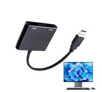 Huvqianu USB to HD Adapter, Display Adapter, 1.97x2.36x0.39 Inches Compact Design, Signal Transmission Plug-and-Play for Home Desktop Laptop Computer, Streaming, Aluminum Alloy