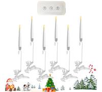 Huvqianu Velas Para Árbol De Navidad | Decoraciones De Navidad,Vela LED Cubitera Pájaros Volantes Alce Con Control Remoto Temporizador | Para Árbol Chimenea Ventana Mesa Boda