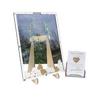 Huvqianu Wedding Guest Book Frame, Heart Drop Box, Unique Wedding Guestbook, Customizable Heart-Shaped Drops, Keepsake Frames, Ideal for Weddings, Parties, and Special Occasions