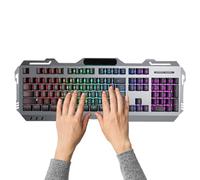 Huvqianu Wired Game Keypad, 104 Keys Backlit Laptop Keyboard, 19.29x7.09 Portable Compact Design, High Sensitivity Typing Keys, Quick Response Keyboard for Computer, Desktop