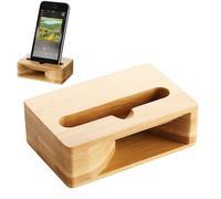 Huvqianu Wooden Phone Speaker Amplifier, Natural Sound Enhancer, 10.16x5.08in Mobile Phones Riser, Desktop Wooden Loudspeakers Dock, Compact Clear Call for Bedroom, Rooms Use