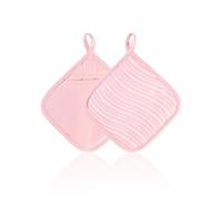 HUVZOR 1 pcs Resistentes al Calor Agarraderas Cuadradas, Manoplas Cocina, Soportes para Ollas para Cocina, Lavables a mMáquina, para Cocinar, Horno, Cocina y Hornear, Rosa, 20 x 20 cm