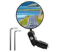 HUVZOR 1 Pieza Espejos de Bicicleta,Espejo Retrovisor Convexo Giratorio de 360°,Soporte Universal para Manillar (17-22 mm) para Bicicleta de Montaña y Carretera,Universal Izquierda y Derecha