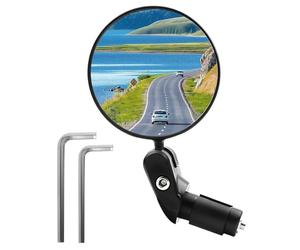 HUVZOR 1 Pieza Espejos de Bicicleta,Espejo Retrovisor Convexo Giratorio de 360°,Soporte Universal para Manillar (17-22 mm) para Bicicleta de Montaña y Carretera,Universal Izquierda y Derecha