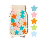 HUVZOR 1 pieza Tarro de Recompensas para Niños con 25 Estrellas, Tarros de Recompensa de Madera, Tarro de recompensa Personalizado, Bote de recompensa para niños Apto para Uso doméstico y Escolar