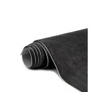 HUVZOR 1 rollo de película autoadhesiva de microfibra, 20 x 30 cm de tela para el techo del coche, ante elástico autoadhesivo, película de piel sintética para interiores de automóviles, negro.