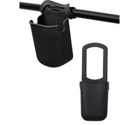 HUVZOR 1 x portavasos para cochecito, portabebidas para bicicleta, portabotellas universal, portavasos de silicona para bicicleta, funda para botella de agua, cinta de correr (negro).
