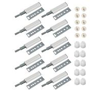 HUVZOR 10 piezas Push Open Cierre Pulsador Puerta Push to Open Pestillos con imán incorporado Resistente al óxido para armarios puertas aparadores muebles cajones puertas(01)