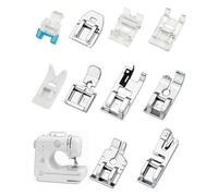 HUVZOR 10 Piezas Silber Nähmaschinenfüße Prensatelas Accesorios para Máquina de Coser Alfa, Singer, IKEA, Brother, Janome, Elna, Juki, Lidl