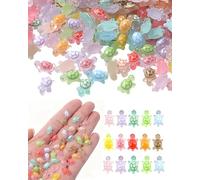 HUVZOR 100 figuritas de resina de tortugas mini, tortugas de resina, pequeñas criaturas marinas luminosas, el regalo de Navidad perfecto para familiares y amigos.