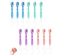 HUVZOR 12PCS Mini Cepillo Dientes Viaje Portátil, 5 en 1 Cepillos de Dientes Desechables con Pasta, Hilo Dental, Palillo de Dientes, Raspador de Lengua para Higiene Bucal, Frescura Inmediata