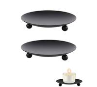 HUVZOR 2 Pcs portavelas, velas para velas de hasta 9 cm, candelabros negros, portavelas para decoración de mesa, bodas, oraciones, fiestas familiares y decoración