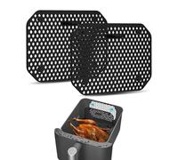 HUVZOR 2 piezas Alfombrillas Silicona Premium Freidora de Aire Cuadrada [21x21cm] - Compatible con COSORI y CECOTEC - 4,7L, 5,5L, 6,4L - Silicona Air Fryer - Accesorios Freidora Sin Aceite