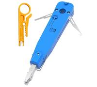 HUVZOR 2 Piezas Herramienta de Impacto CAT7 CAT6 CAT5, Herramienta Ponchadora para Keystone LSA RJ45 Socket & Cable Telefónico, Herramienta de Montaje Krone con Mini Pelacables, Azul