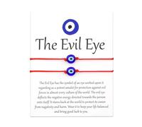 HUVZOR 2 Piezas Pulsera Pulseras De Mal De Ojo Tejido A Mano Ajustable Amuleto De La Suerte Kabbalah Pulsera Hilo Del Destino Protección Para Mujeres Hombres Niñas(Rojo)