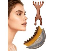 HUVZOR 2PCS Cepillo Facial y Peine de Contorno Linfático,Masajeador de Drenaje Linfático,Cepillo Facial en Seco,Se Adapta al Contorno de la Piel,Aliviando la Fatiga Facials,para Cara,Barbilla（
