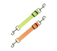 HUVZOR 2pcs eslabones de seguridad de collar para arnés, correa ajustable de doble clip, giratorios 360°, conectores con doble cierre para arnés de perro a collar clip de seguridad, verde/naranja