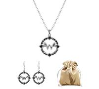 HUVZOR 3 Pieces W Symbol Personality Pendant And Earrings, Wednesday Cosplay Accessories, Necklace For Man And Woman Gothic Lolita Necklace Halloween Decoration, Con bolsa de almacenamiento