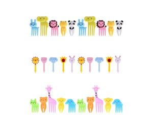 HUVZOR 30-Piece Animal Bento Decor Set with Cartoon Toothpicks for Kids Lunch Fun, Party Food Picks for Baby Showers and Children’s Parties, Creative Safe Food Decoration
