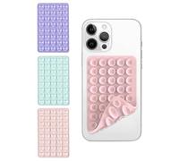 HUVZOR 3pcs Paquetes de ventosas de Silicona,ventosa movil doble cara,accesorios para el teléfono,Soportes de teléfonos móviles Antideslizantes para Selfies y Videos,Verde/Rosa/Morado