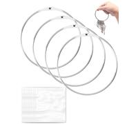 HUVZOR 4 pezzi grandi portachiavi da 150 mm anelli metallici multiuso con anelli metallici grandi facili da agganciare anelli artigianali per appendere asciugamani per chiavi