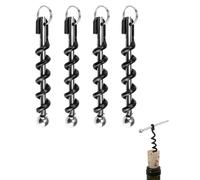 HUVZOR 4 piezas Sacacorchos vino, Sacacorchos espiral abrebotellas portátiles de acero inoxidable para vino llavero portátil sacacorchos negro acero inoxidable multifuncionales para cocinas caseras