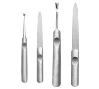 HUVZOR 4pcs Ensemble lime à ongles et dissolvant de cuticules, Punta de Lima Pulida, Forma Ergonómica, Superficie de Limado Gruesa y Fina, Manicura Cosmética para manicura y pedicura