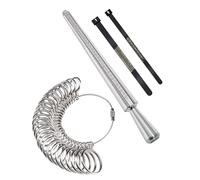 HUVZOR 4Pcs Medidor de Anillos, Dedo Ring Sizer para Medir Tamaño Dedos Metal Anillo Joyería Kit A-Z, Metal Medida Joyería Conjunto de Herramientas Joyería para Tamaño Estándar Reino Unido UE y UU