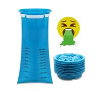 HUVZOR 5 bolsas para eructos con asa, bolsas para excrementos de 1000 ml, para náuseas y vómitos de los niños en el coche, ideales para niños y adultos, aptas para viajar (azules)