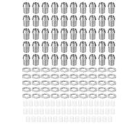 HUVZOR 50Pcs Soporte para diodos emisores de 3mm, plástico cromado clip soporte LED bracket portalámparas tapa tuercas para bisel montaje en panel pantalla LED