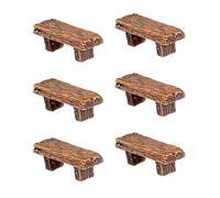 HUVZOR 6 piezas Accesorios de Jardín de Hadas - Banco de Madera, Puente de Troncos y Bancos para Jardín Mágico(Amarillo)