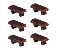 HUVZOR 6 piezas Accesorios de Jardín de Hadas - Banco de Madera, Puente de Troncos y Bancos para Jardín Mágico(Negro)