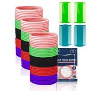 HUVZOR 60 Piezas Elasticas Gomas de Pelo Niña Antipiojos Coleteros Pelo con 4Peine Tratamiento Piojos Multicolor Bandas para Coletas para Niñas y Mujeres Antipiojos y Liendres
