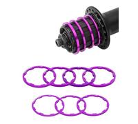 HUVZOR 7 tamaños Junta del Volante,Espaciador del Cubo del Volante de la Bicicleta Soporte Inferior la Bicicleta Junta la Arandela del Eje,tope de rodamiento bolas acero para bicicletas,Púrpura