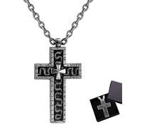 HUVZOR Collar Cruz Gótico con Colgante y Compartimento Secreto para Hombre y Mujer - Joyería Cristiana de Diseño Antiguo, Ideal como Regalo Único y Simbólico para Protección y Estilo