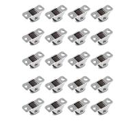 HUVZOR Juego de 20 PCS ruedas silenciosas TPR dirigidas de guía para muebles, ruedas pequeñas de 0.5 pulgadas, placa fija de metal, ruedas de perfil bajo para muebles + tornillos