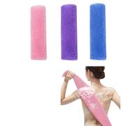 HUVZOR Juego de 3 esponjas exfoliantes africanas, esponja de baño, esponja larga de nylon para la espalda, apto para todo tipo de pieles, exfoliación diaria de la espalda y el cuerpo.