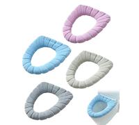 HUVZOR Juego de 4 Fundas para Asiento de Inodoro, Tejido de Fibra Suave - Fundas Lavables con Anillo Integrado, Ajuste Universal, Comodidad y Protección Duradera para el Baño