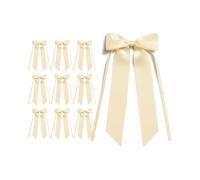 HUVZOR Lazos beige para regalo, decoración de bodas, decoración de tartas, lazo de color crema, para cumpleaños, Navidad, guirnalda de comunión, 10 unidades(beige y crema)